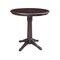 International Concepts Round 36 in Rd Top Pedestal Table, 12 in Leaf, 34.9 inH, Adjustable Height, Rich Mocha, 36 W, 48 L K15-36RXT-27B-6B - alternate 1
